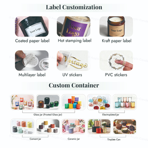 Bougie en cire de soja de luxe aux huiles essentielles, en pot de ciment à pores grossiers de forme spéciale, sans gouttes, avec étiquette personnalisée - Product Image 4