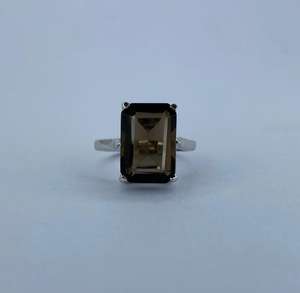 แหวนปาร์ตี้แต่งงานสีเงินสเตอร์ลิง925คลาสสิกของผู้หญิงแหวนปาร์ตี้ควอตซ์สโมควอทซ์ธรรมชาติพร้อมฝังเพชรไข่มุก - Product Image 1