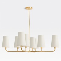 Lustre LED simple post-moderne nordique, éclairage de plafond pour hôtel et maison, en laiton et verre transparent