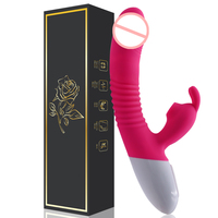 Vibromasseur Lapin en Silicone avec Modes de Chauffage et de Succion, Stimulateur Clitoridien et Point G, Jouet Sexuel Adulte pour le Plaisir Féminin, Masturbateur