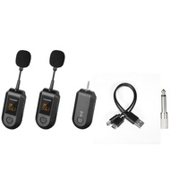 Microphone Lavalier sans Fil 2.4G Professionnel à Clipser sur Revers, Micro Cravate Sans Fil