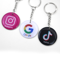 Etiquetas de llavero NFC con logotipo personalizado, iconos de redes sociales, tarjetas mini epoxi impermeables para control de acceso