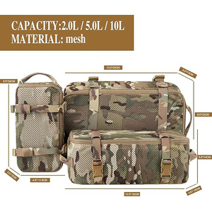 Pochette d'organisateur de bagages de voyage durable Sac de rangement en maille Cubes d'emballage modulaires tactiques - Product Image 3