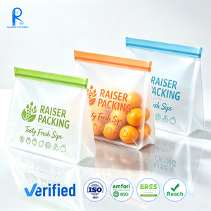 Sac de congélation transparent en PEVA recyclable, à fermeture éclair, étanche, pour l'emballage et le stockage de fruits frais et d'aliments, OEM pour les chaînes de supermarchés européennes - Product Image 1
