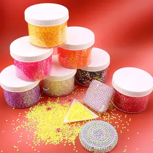 Juli 2022 Hochwertige Bling Glitter Crystal AB Steine Diy Dekoration Glas Verpackung Loose Flatback Jelly Strass für die Dekoration