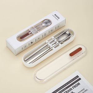 Ensemble de vaisselle portable en titane pur, trois pièces, pour étudiants, utilisation en extérieur et à usage unique - Product Image 3