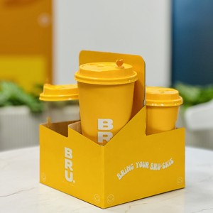 4 cup uống chủ với xử lý dùng một lần đồ uống chủ cà phê đưa ra khay cho quán cà phê Giao hàng bao bì - Product Image 2