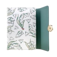 Carnet magnétique floral, élégant carnet de notes exécutif à couverture rigide en similicuir, journal de voyage, fleur de muguet, personnalisable