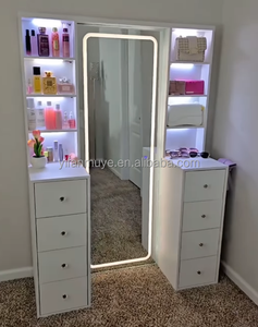 Toeletta Personalizzata Moderna per Camera da Letto con Grande Specchio Illuminato, Mobile da Trucco in Legno MDF Adatto a Ogni Stile - Product Image 3