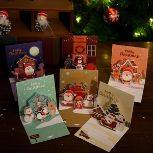 Ensemble de cartes de vœux de Noël - Vœux de fêtes avec un motif de Père Noël mignon et des messages chaleureux pour les amis et la <span class=keywords><strong>famille</strong></span> - Product Image 2