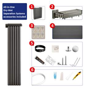 Ensemble de rideaux de <span class=keywords><strong>douche</strong></span> pliables en forme de U/L à configuration néo-angle, efficaces pour la logistique, pour hôtels (OEM/ODM) - Product Image 5