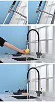 DOGO Offre Spéciale 304 SS Robinet de cuisine Double poignée 3 voies robinet filtre robinet d'eau retirer et descendre 3 voies mitigeur