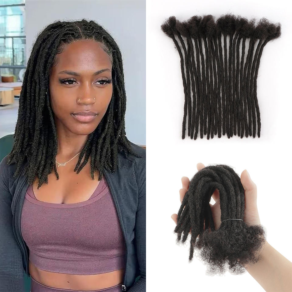 vast Dreads Natural Black 100% Human Hair Dread Locks Extensions Handmade Dreadlock Human Hair