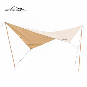Toldo de Algodón Tipo Diamante para Acampar, Color Beige, Impermeable, con Poste de Madera, de Una Sola Capa - Product Image 5