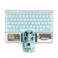 Harga Pabrik Set Keyboard dan Mouse Mini Nirkabel Transparan Baru dengan Sakelar Gunting RGB Backlit untuk Kantor, Dukungan Layanan OEM