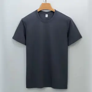 160S/2 Luxury Round Neck Soft Shiny Blank Double Mercerized Cotton Mens T Shirts Gloss Supima Cotton T Shirt