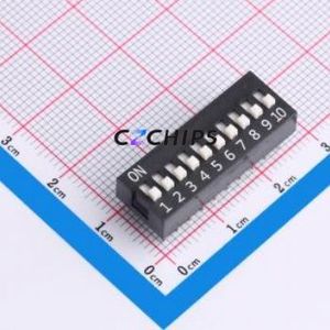DS-10-K-T DIP Switch Through hole Component (THT) Switch Single Pole Single Throw 10 2.54mm 25mA - Product Image 1
