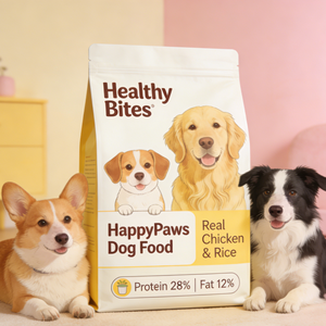 Sacs Ziplock Personnalisés <span class=keywords><strong>de</strong></span> 1 kg avec Lignes <span class=keywords><strong>de</strong></span> Déchirement, Sachets en Aluminium, Sachets Doypack Écologiques pour Aliments pour Animaux, Sacs Premium pour Croquettes pour Chiens - Product Image 1