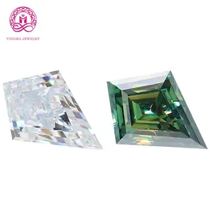 Custom fancy cutting 1 carat 2CT 3ct green / white color D VVS1 loose moissanite stones lab grown moissanite for fine jewelry