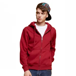 Mode Zip Up Hoodies Met Ritsen Mannen Full Zip Hoody Met Kap