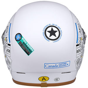 BYB/RNG autocollant blanc mat BY-717ABS3/4 visage casque de moto tout-terrain visage ouvert unisexe casque de moto - Product Image 4