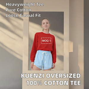 Camiseta de Verano para Mujer Kuenzi, Personalizada con Logotipo, Cuello Redondo, Manga Larga, 100% Algodón, 275GSM, Peso Pesado, Corte Regular - Product Image 2