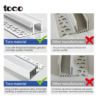 Profilé LED encastré sans cadre en alliage d'aluminium pour cloison sèche, boîtier de plafond en plâtre intégré, éclairage de rétroéclairage pour barre LED rigide haute performance