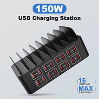 Nueva Estación de Carga para Múltiples Dispositivos 150w/35a, Estación de Carga USB de 16 Puertos, Cargador Rápido de Escritorio para Teléfono y Tableta HXEU001
