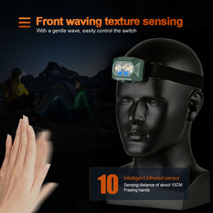 Multi Color <b>Light</b> Source Wave <b>Sensor</b> 1000 Lumen Led Beads Type C Rechargeable Lightweight Portable Outdoor Security Led Headlamp - Product Image 4