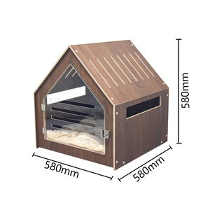 Lüks Masif Ahşap Köpek Kulübesi ve Kedi Evi Nefes Alabilen İç Mekan Evcil Hayvan Mobilyası-Şık Tasarım - Product Image 2