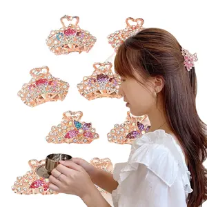 Hy 2312 tóc phụ kiện kim cương Studded tóc Clip rực rỡ Rhinestone đồ trang trí đầy đủ của pin hợp kim trở lại