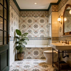 Piastrelle Vintage con Texture Floreale e Vegetale, Lucidate per Pavimenti Interni, <span class=keywords><strong>Cucina</strong></span>, Bagno e Rivestimenti Murali - Product Image 3