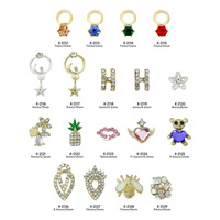 Logam paduan 3D seni kuku perhiasan Rhinestones pesona kupu-kupu mahkota bunga desain logam untuk kuku DIY batu permata kuku batu permata