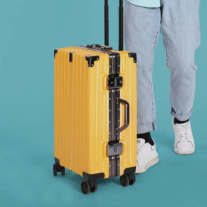 กระเป๋าเดินทางอลูมิเนียม ABS,ชุดกระเป๋าเดินทางพร้อมพอร์ตชาร์จ Usb หลากสีสำหรับตัวแทน