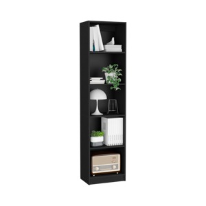 DB Vinton XS <b>Black</b> Compact Bookshelf with Multiple <b>Shelves</b> for Home Office Living Room Bedroom or Dining Room Furniture - Product Image 3