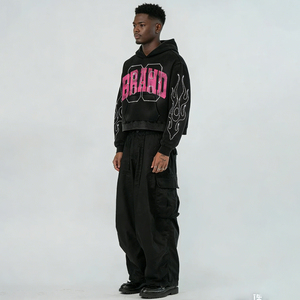 OEM azienda di <span class=keywords><strong>abbigliamento</strong></span> personalizzato Streetwear OEM proprio LOGO felpa con cappuccio per la stampa a sbuffo ricamo goffre i produttori di <span class=keywords><strong>abbigliamento</strong></span> autunnale Custom Custom - Product Image 4