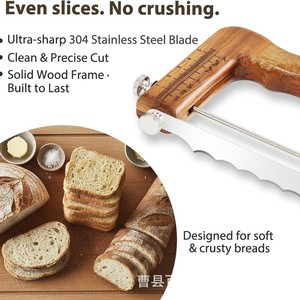 Cortador de Pan de Madera Ajustable con Cuchilla Doble para Rebanar Uniformemente Pan Casero - Product Image 6