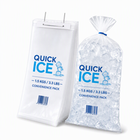Sacs à glace à prix d'usine 8 lb 10 lb, sacs en plastique transparents en PE pour glaçons, sacs à glace à soufflet, pour congélateur