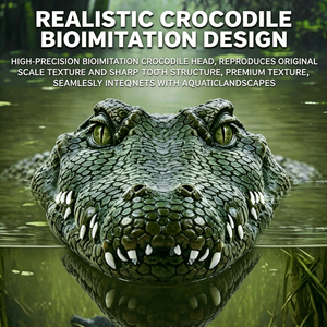 Bateau télécommandé Flytec V002 en forme de tête de crocodile, jouet de simulation de mouvement à commande radio pour enfants, accessoire de <span class=keywords><strong>blague</strong></span> d'Halloween - Product Image 3