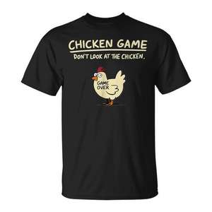 Camiseta Chicken Game Don't Look At The Chicken, diseño divertido, unisex, talla para adultos - Product Image 1