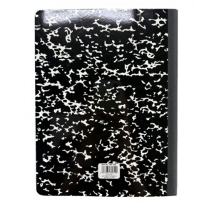 Cuaderno de composición de tapa dura con estampado de mármol, 100 hojas, con renglones anchos, para la universidad, oficina y escritura. - Product Image 5
