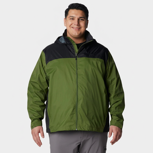 Men's Breathable Outdoor Rain Jacket Quick Dry Water Resistant <b>Canvas</b> Fabric Relax Fit Design with Front Logo - Product Image 1