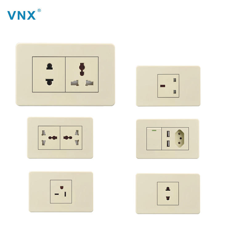 VNX Modern Light Wall Electrical Factory Manufacturer Cheap Price 5Pin Plug Power Universal Wall Socket