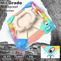 Étui de protection robuste antichoc pour tablette, coque en PC rigide et silicone avec support rotatif pour iPad 10.2 9e, 8e, 7e génération