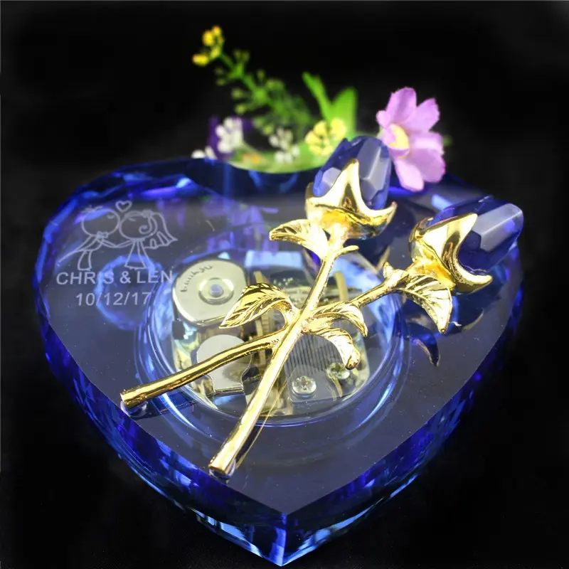 Wedding favors Artificial K9 crystal custom song music box