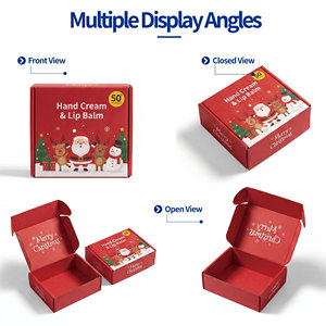 Boîte d'expédition en carton ondulé en papier kraft sans plastique, écologique et réutilisable, personnalisée en gros pour emballages de cosmétiques de Noël - Product Image 3
