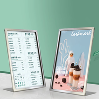 Papan peraga baja tahan karat Desktop kustom papan peraga Menu papan iklan logam