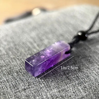 Collier pendentif barre en pierres de cristal, cadeau pierre de naissance de février, pour femmes et hommes, collier bâtonnet en quartz améthyste brut