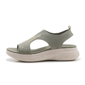 Sandales d'été style plage, mode américaine, multifonctionnelles, à semelle épaisse, à bout ouvert, avec amorti, en cuir véritable pour femmes - Product Image 6