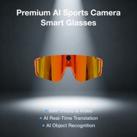 Kacamata Pintar Olahraga AI Premium Kamera Aksi 8MP First-Person EIS Anti-Goyang 290mAh Asisten Suara AI Transfer Wi-Fi Cepat